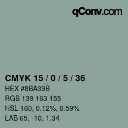 Código de color: CMYK 15 / 0 / 5 / 36 | qconv.com