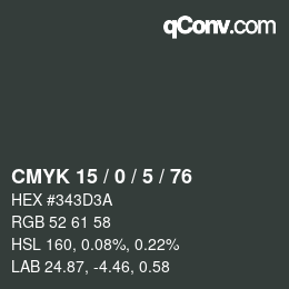 Color code: CMYK 15 / 0 / 5 / 76 | qconv.com