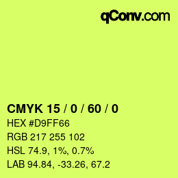 Color code: CMYK 15 / 0 / 60 / 0 | qconv.com