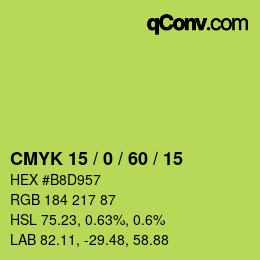Color code: CMYK 15 / 0 / 60 / 15 | qconv.com