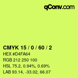 Color code: CMYK 15 / 0 / 60 / 2 | qconv.com