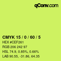 Color code: CMYK 15 / 0 / 60 / 5 | qconv.com