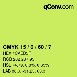 Código de color: CMYK 15 / 0 / 60 / 7 | qconv.com