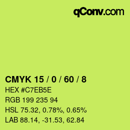 Color code: CMYK 15 / 0 / 60 / 8 | qconv.com