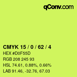 颜色代码: CMYK 15 / 0 / 62 / 4 | qconv.com
