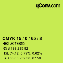 颜色代码: CMYK 15 / 0 / 65 / 8 | qconv.com