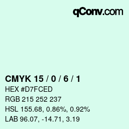 Color code: CMYK 15 / 0 / 6 / 1 | qconv.com