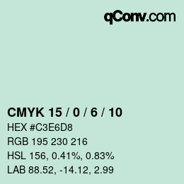 Color code: CMYK 15 / 0 / 6 / 10 | qconv.com