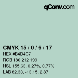 Código de color: CMYK 15 / 0 / 6 / 17 | qconv.com