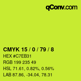 Color code: CMYK 15 / 0 / 79 / 8 | qconv.com