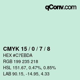 Color code: CMYK 15 / 0 / 7 / 8 | qconv.com