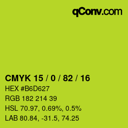 Color code: CMYK 15 / 0 / 82 / 16 | qconv.com