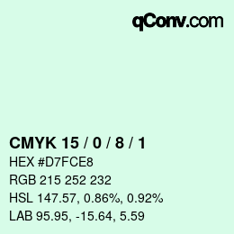 Color code: CMYK 15 / 0 / 8 / 1 | qconv.com