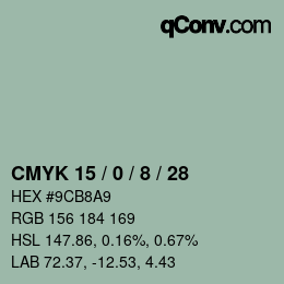 Código de color: CMYK 15 / 0 / 8 / 28 | qconv.com