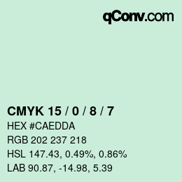 Color code: CMYK 15 / 0 / 8 / 7 | qconv.com