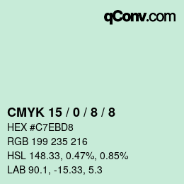 Farbcode: CMYK 15 / 0 / 8 / 8 | qconv.com