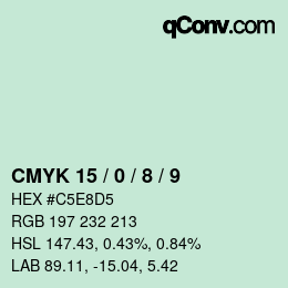 Color code: CMYK 15 / 0 / 8 / 9 | qconv.com