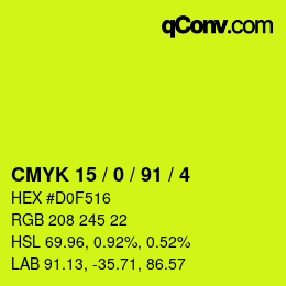 Color code: CMYK 15 / 0 / 91 / 4 | qconv.com