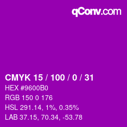 Color code: CMYK 15 / 100 / 0 / 31 | qconv.com