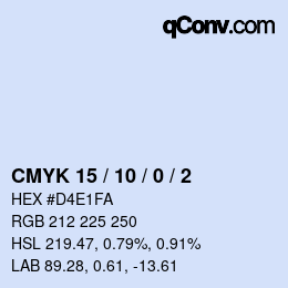 カラーコード: CMYK 15 / 10 / 0 / 2 | qconv.com