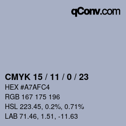 Color code: CMYK 15 / 11 / 0 / 23 | qconv.com