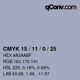 Color code: CMYK 15 / 11 / 0 / 25 | qconv.com
