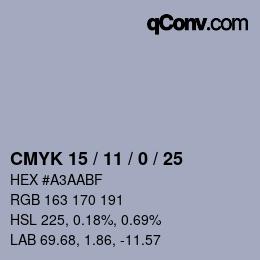 Color code: CMYK 15 / 11 / 0 / 25 | qconv.com