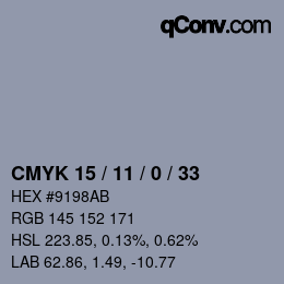 Color code: CMYK 15 / 11 / 0 / 33 | qconv.com