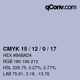 Color code: CMYK 15 / 12 / 0 / 17 | qconv.com