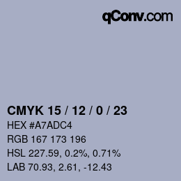 Color code: CMYK 15 / 12 / 0 / 23 | qconv.com