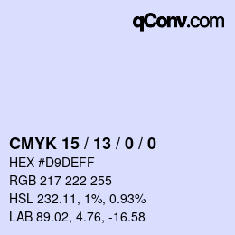 カラーコード: CMYK 15 / 13 / 0 / 0 | qconv.com