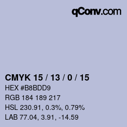 Color code: CMYK 15 / 13 / 0 / 15 | qconv.com