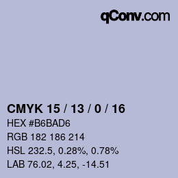 Color code: CMYK 15 / 13 / 0 / 16 | qconv.com
