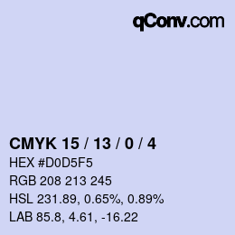 Color code: CMYK 15 / 13 / 0 / 4 | qconv.com