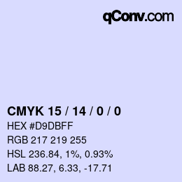 カラーコード: CMYK 15 / 14 / 0 / 0 | qconv.com