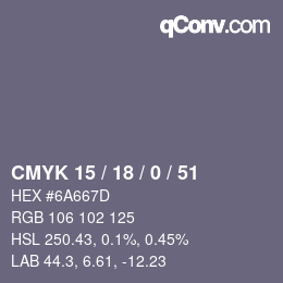 Color code: CMYK 15 / 18 / 0 / 51 | qconv.com