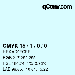 カラーコード: CMYK 15 / 1 / 0 / 0 | qconv.com