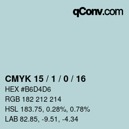 Color code: CMYK 15 / 1 / 0 / 16 | qconv.com