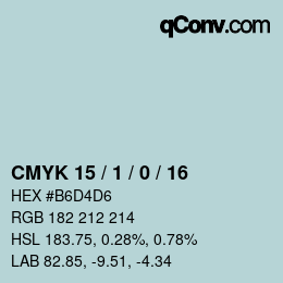 颜色代码: CMYK 15 / 1 / 0 / 16 | qconv.com