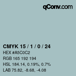 颜色代码: CMYK 15 / 1 / 0 / 24 | qconv.com