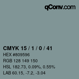 Color code: CMYK 15 / 1 / 0 / 41 | qconv.com