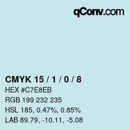 Color code: CMYK 15 / 1 / 0 / 8 | qconv.com