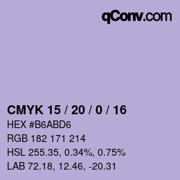 颜色代码: CMYK 15 / 20 / 0 / 16 | qconv.com