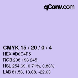 Color code: CMYK 15 / 20 / 0 / 4 | qconv.com