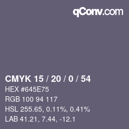 Código de color: CMYK 15 / 20 / 0 / 54 | qconv.com