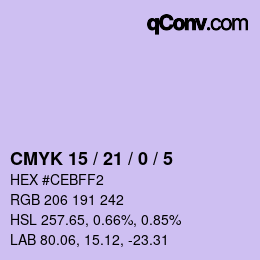 Color code: CMYK 15 / 21 / 0 / 5 | qconv.com