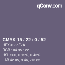 Código de color: CMYK 15 / 22 / 0 / 52 | qconv.com