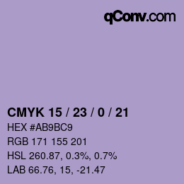 カラーコード: CMYK 15 / 23 / 0 / 21 | qconv.com