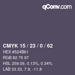 Color code: CMYK 15 / 23 / 0 / 62 | qconv.com