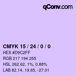 颜色代码: CMYK 15 / 24 / 0 / 0 | qconv.com